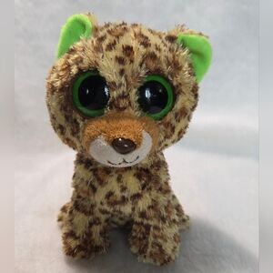 SPECKLES Ty Beanie Boos Leopard Plush Brown Tan with Green
